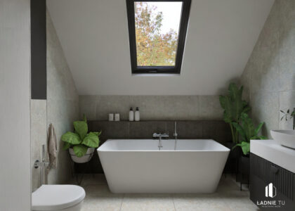 projekt łazienki w domu w Wydrzynie Łask