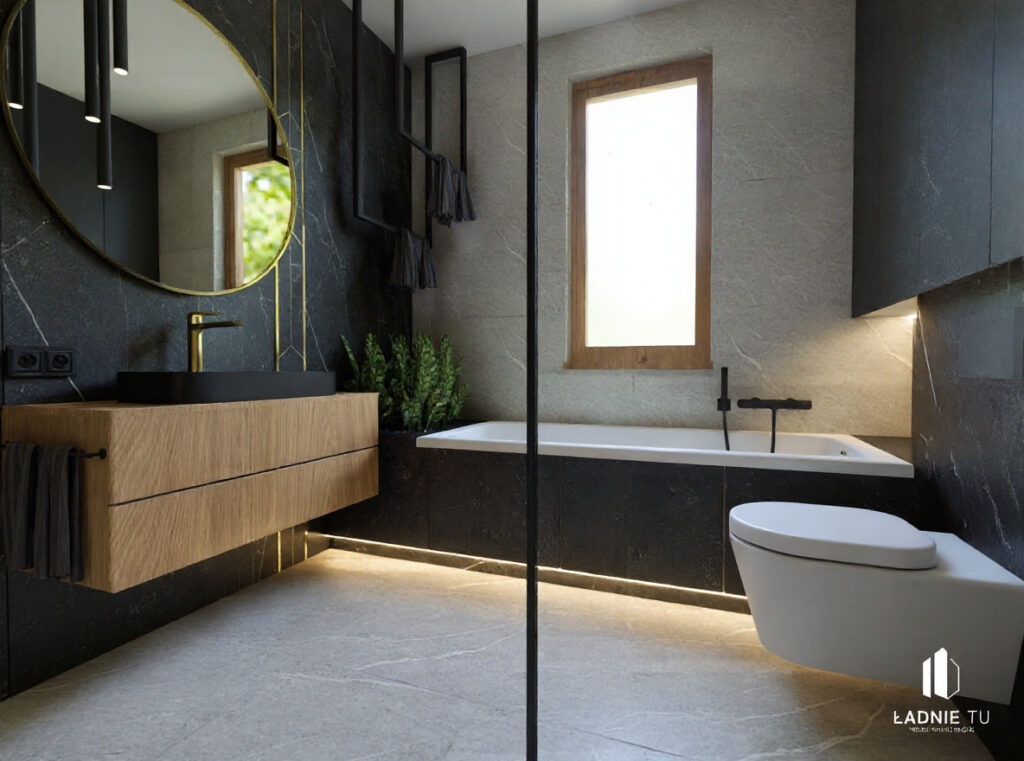 Projekt łazienki w stylu industrialnym w Łasku