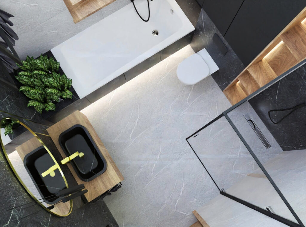 Projekt łazienki w stylu industrialnym w Łasku