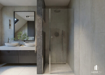 projekt łazienki w domu w Wydrzynie Łask