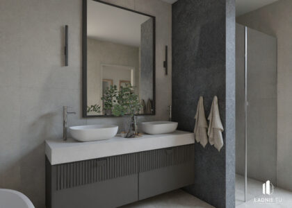 projekt łazienki w domu w Wydrzynie Łask