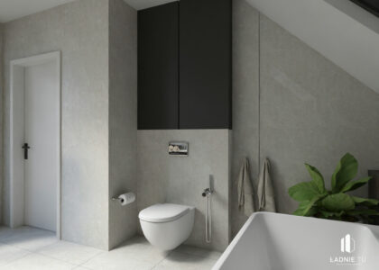 projekt łazienki w domu w Wydrzynie Łask